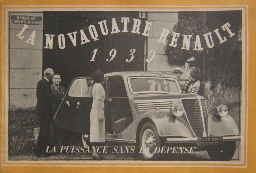 Brochure D'époque Renault Novaquatre – Catalogue Publicitaire Français